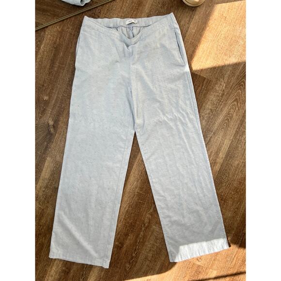 Onia Mila Sailing Blue Light Blue Checkered Beachy Pants - Picture 1 of 6